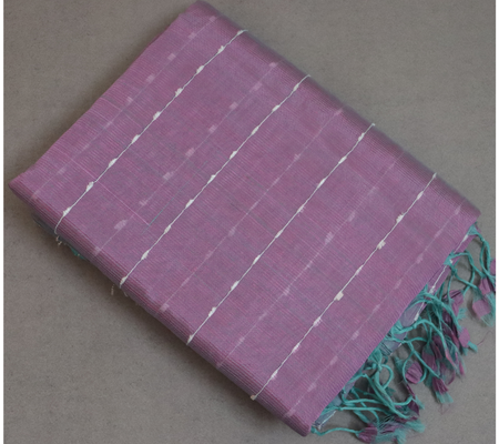 Mangalagiri Pattu Handloom Saree with Silver Zoot Design